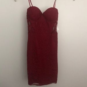 Lace red dress